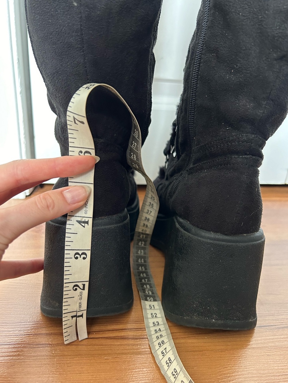 Vintage Whimsygoth Grunge Black Faux Fur Winter Boots - Picture 9 of 12